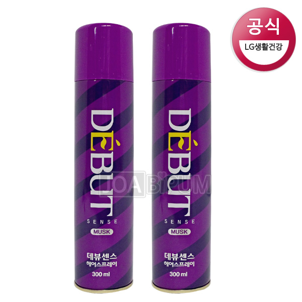 [헤어]데뷰/LG드봉/데뷰 센스 헤어스프레이(무스크)300ML